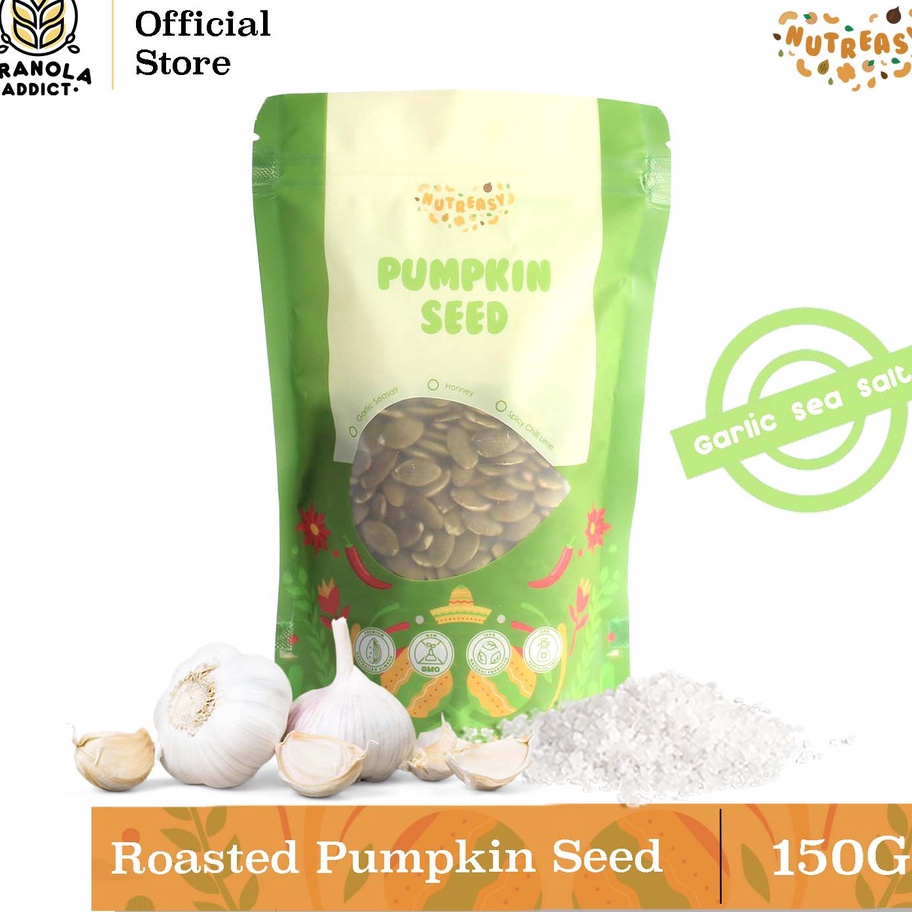 

Laris Granola Addict - Nutreasy Roasted Pumpkin Seed (Garlic Sea Salt) / Biji Labu Rasa Asin Bawang 150G Terbaru