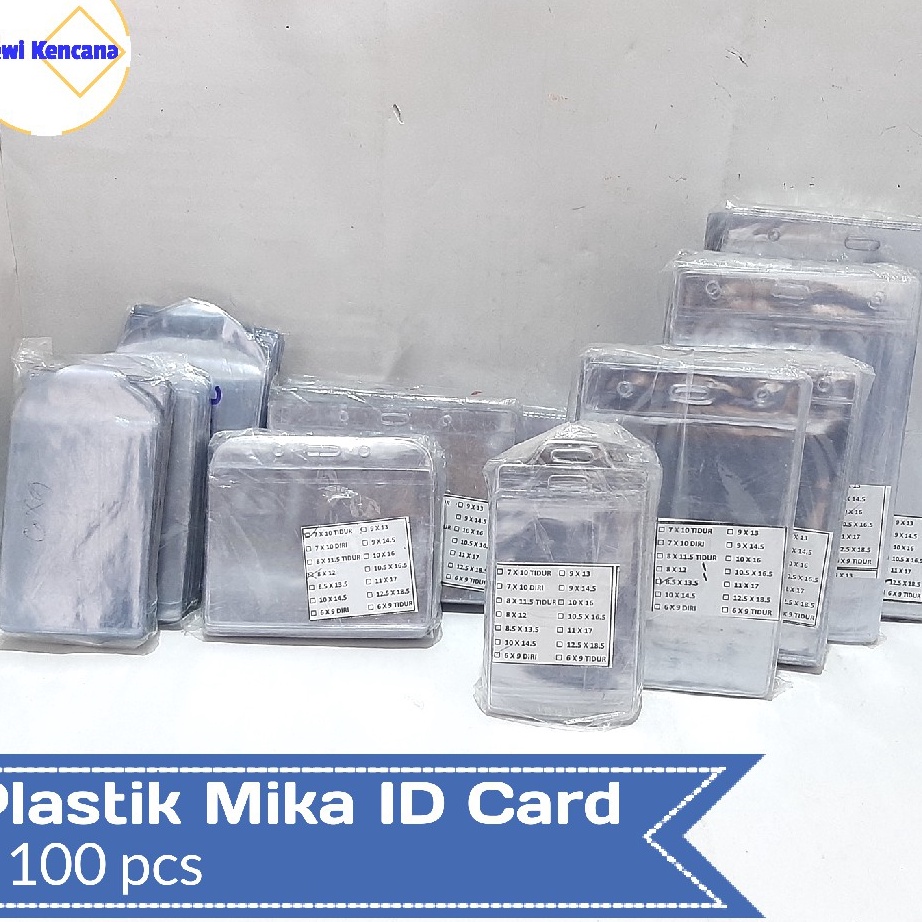 

Stok Banyak Plastik Mika Name Tag ID Card 100pcs