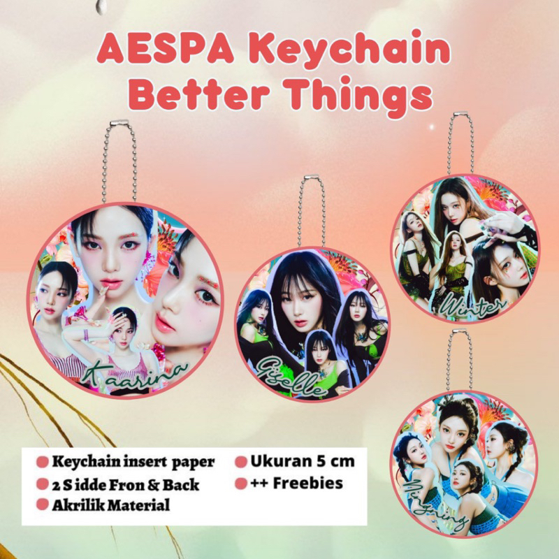 Keychain AESPA Better Things // Keyring Aespa Bulat Better Things // Ganci Aespa Akrilik
