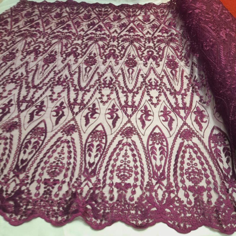 TERBARU  Kain Tulle Bordir Pararel | Tulle Bordir Elisap | Tulle Meteran | Kain Kebaya Modern