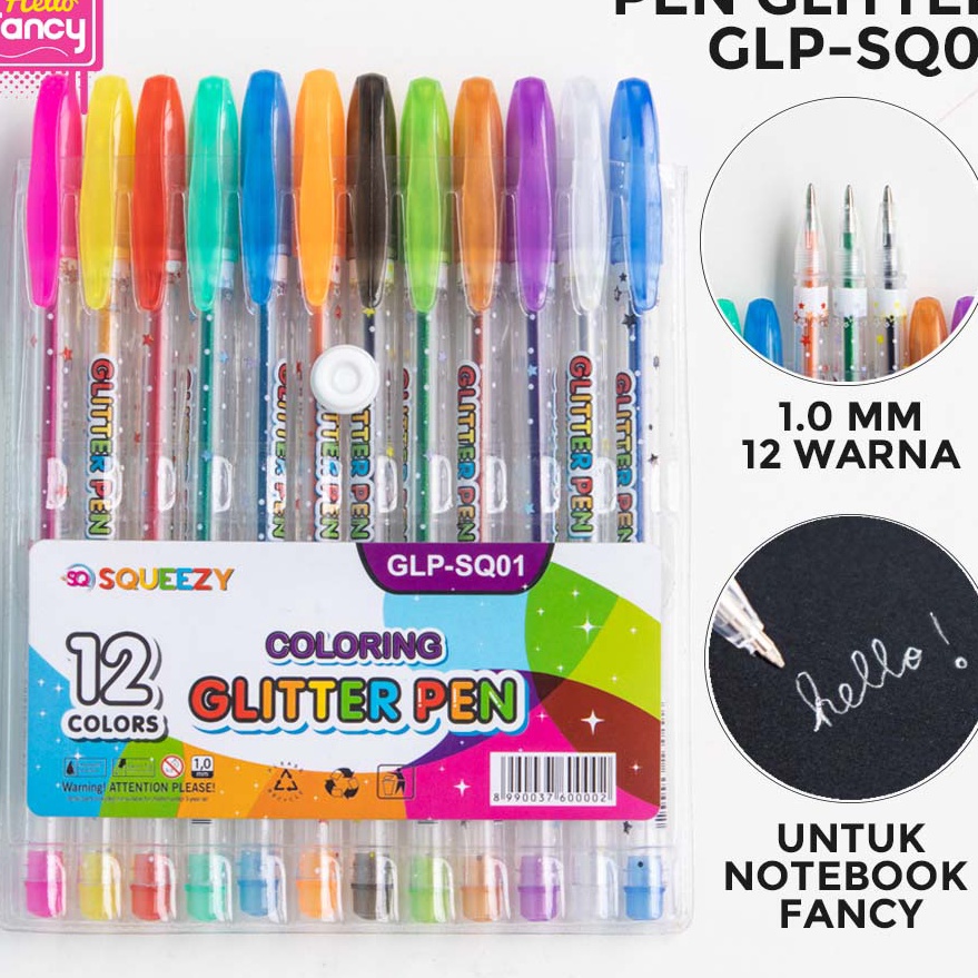

Ready Stock PEN GLITTER WARNA-WARNI 1.0mm / Pulpen gel | Pena Gel Warna | Gell Pen Glitter 12W GLP-SQ01