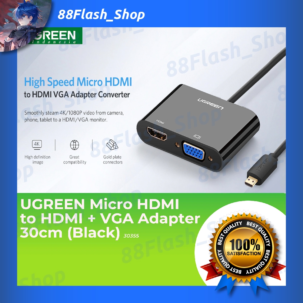 UGREEN micro HDMI to HDMI - VGA Adapter/Converter 30cm 4K