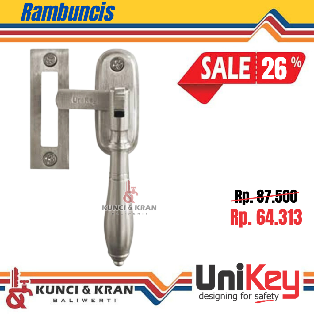 Rambuncis Jendela UNIKEY G SN Kunci Jendela Rambuncis Jendela Kayu