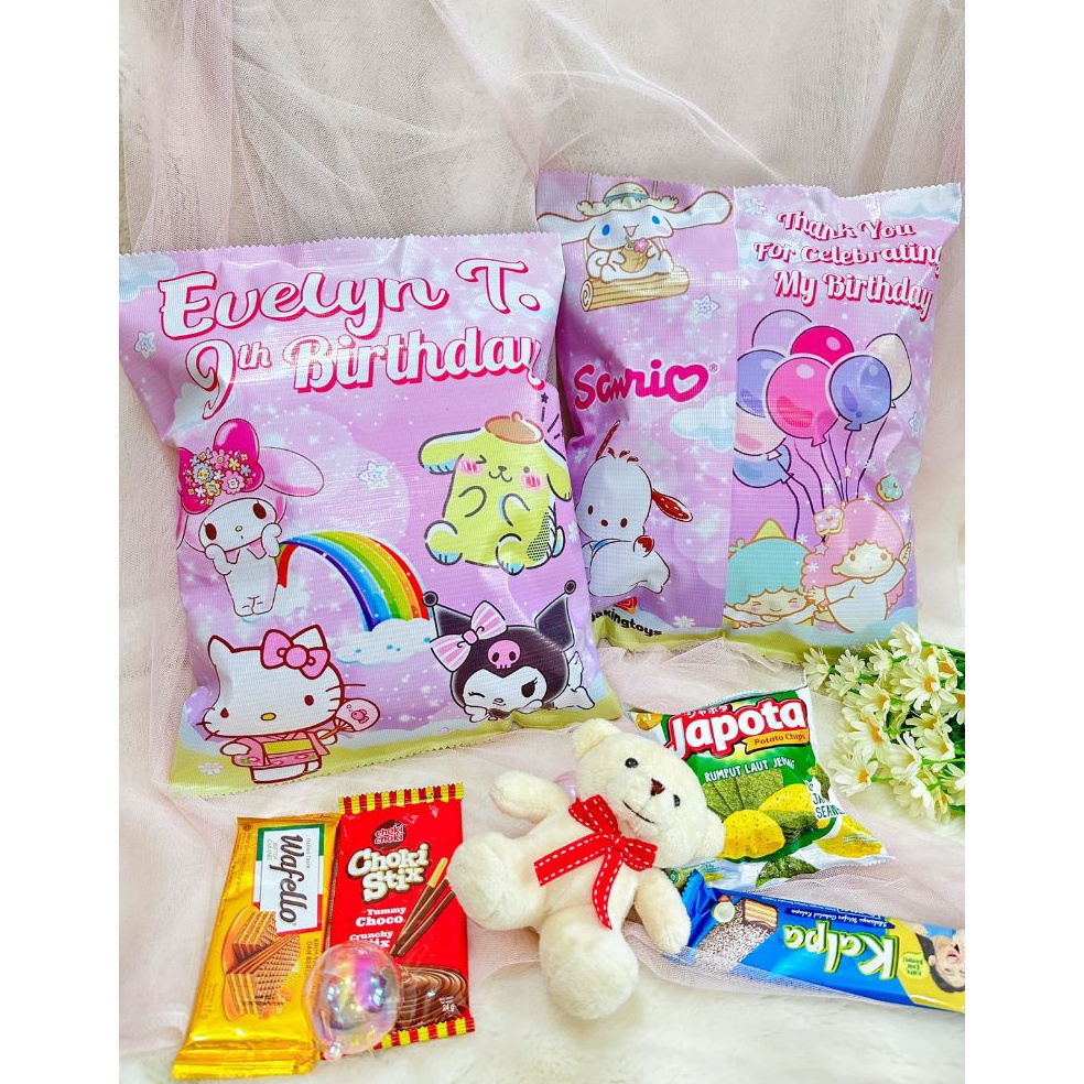

⚡XPRESS⚡ Sanrio - Cinnamoroll Pompurin Hellokitty Kuromi Pouch Snack Birthday / Kantong Souvenir Ulang Tahun
