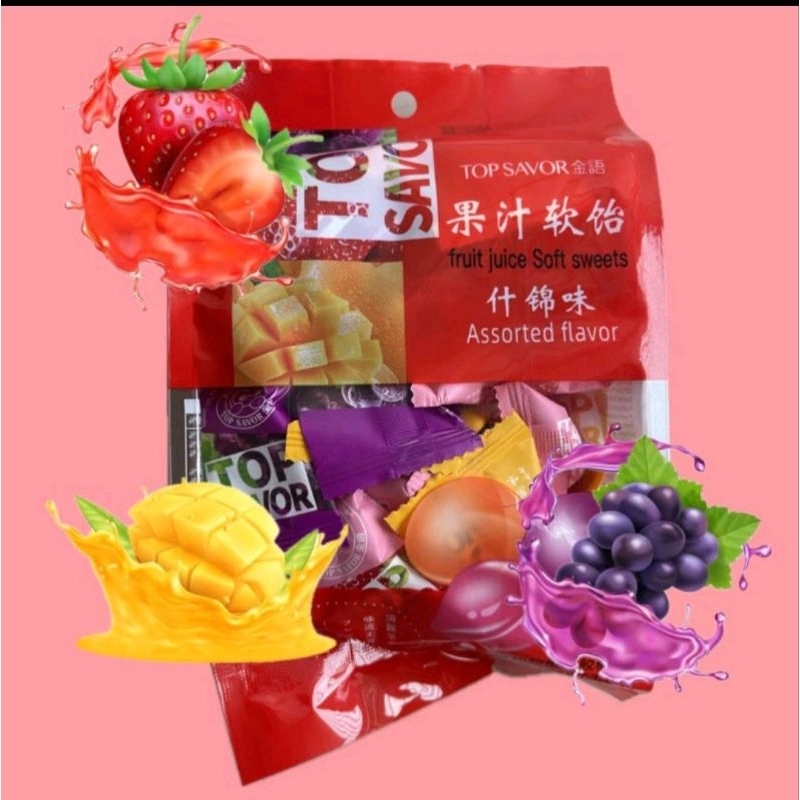 

PROMO!!! Chen Liang Ji - Permen jelly Mix rasa strawberry/Anggur/Mango 320gr (isi 40pcs)