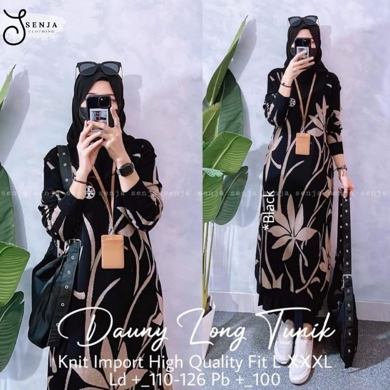 MOCA Dauny Long Tunik Kaos Motif Senja SNJ Meong Solo