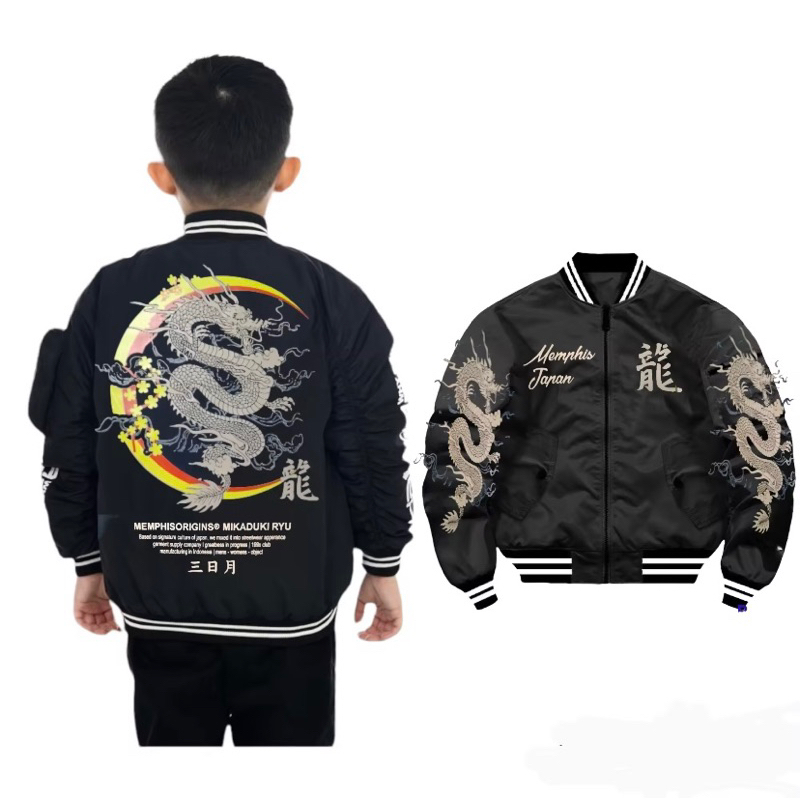 JAKET BOMBER ANAK ANAK/JAKET ANAK SAMURAI LOCAL/JAKET ANAK NAGA BIRU/JWKET ANAK NAGA MERAH/JAKET PAR