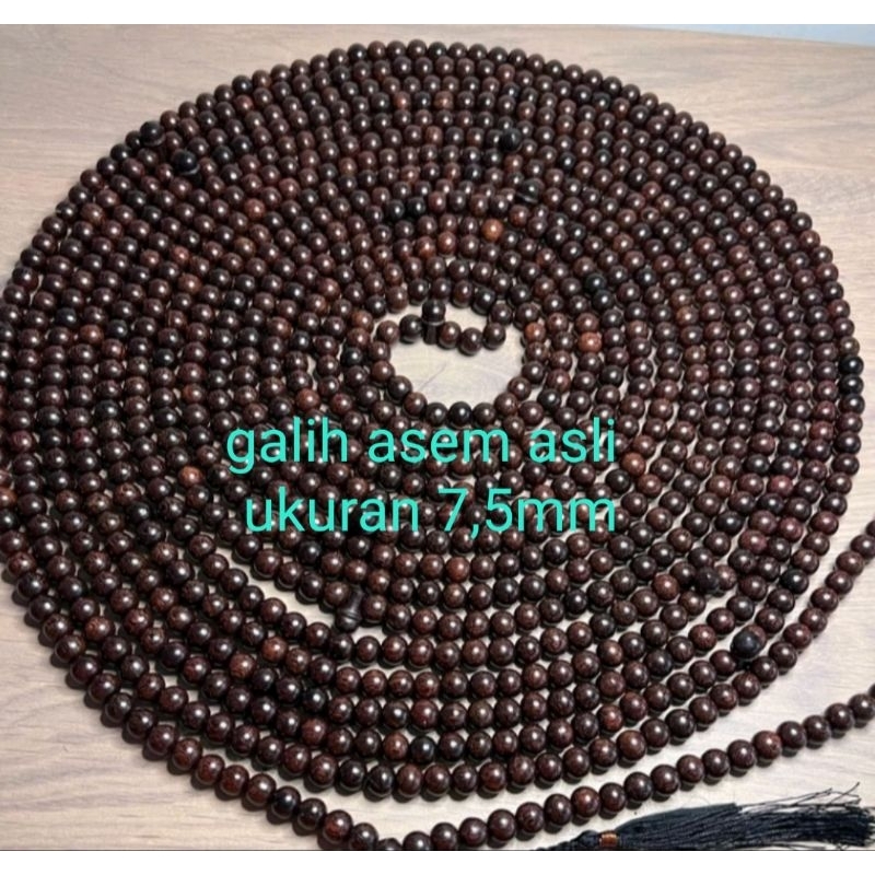 tasbih 1000 butir Kayu galih asem tasbih isi 1000butir bukan kayu gaharu kayu kelor hitam kayu setig