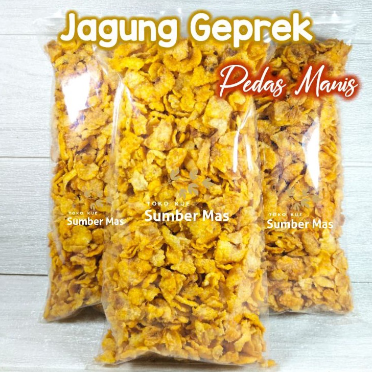 

BQLS3096 DISKON!!!!!!! JAGUNG GEPREK 250gr / RASA PEDAS MANIS / Emping Jagung / Cemilan / Snack kiloan / Kue kering