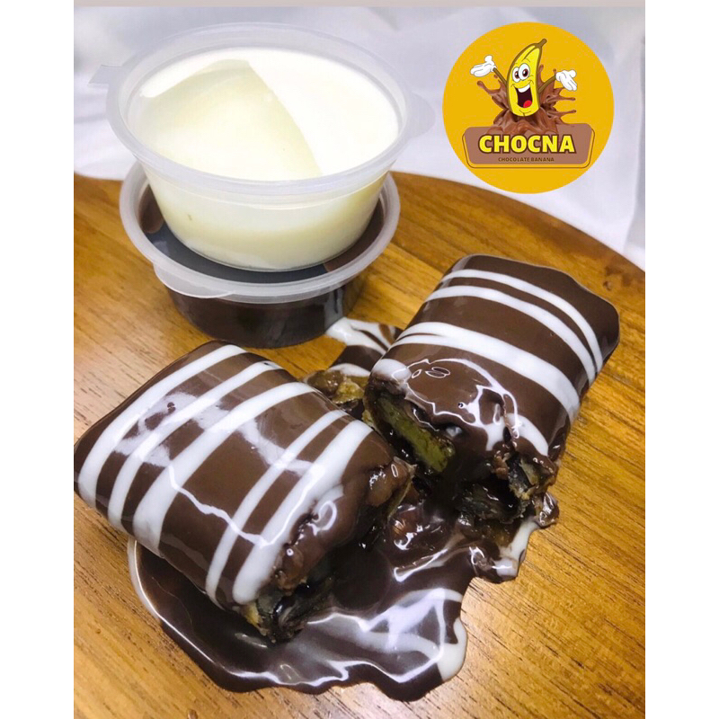 

Pisang coklat lumer varian topping lumer