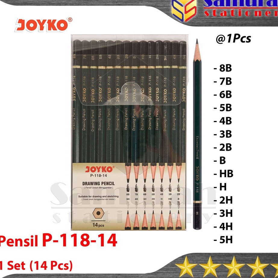 

Laris Drawing Sketch Pencil Joyko P-118-14 / Pensil Kayu Gambar Sketsa Set Lengkap P 118 isi 14 Pcs Kirim Sekarang