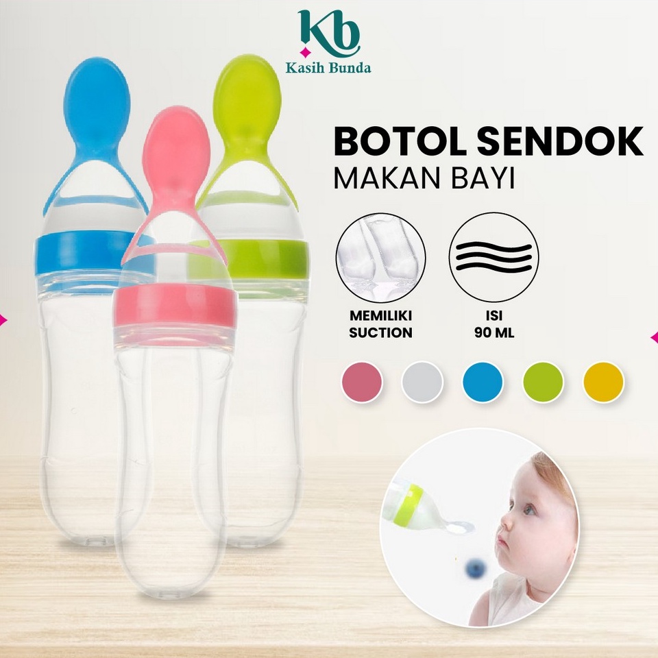 Produk Ekslusifx4X8j Botol Sendok Makan Bayi dengan Suction Cup Food Grade / Baby Spoon Feeder / Bot