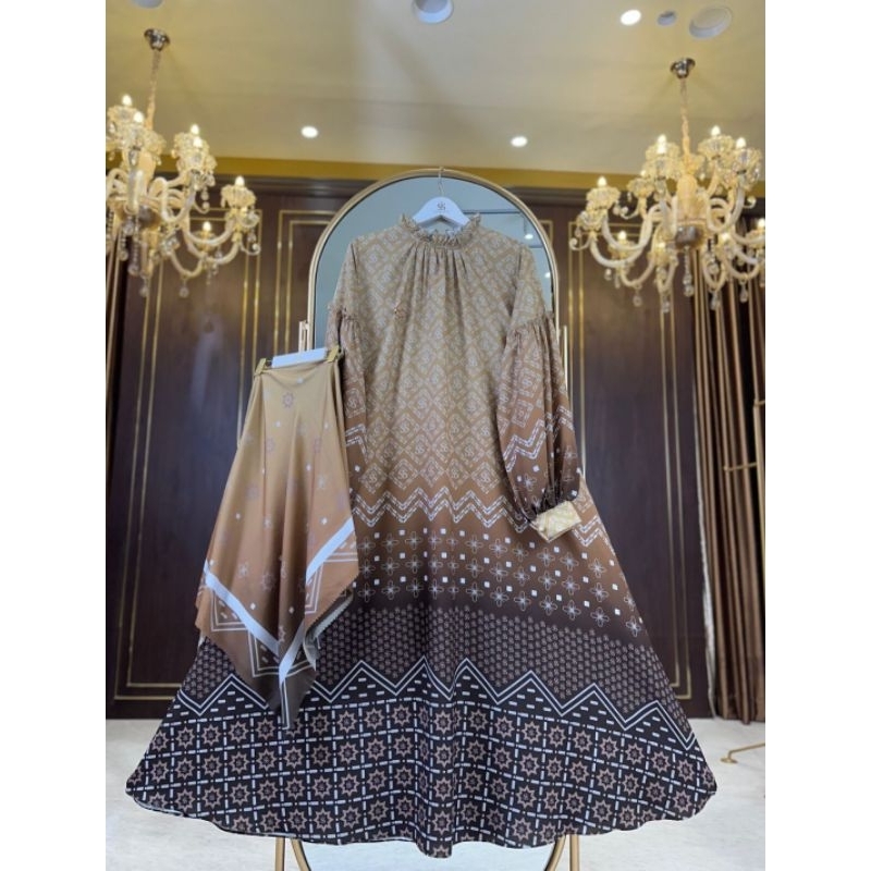 Gamis Set Hijab Segi Empat