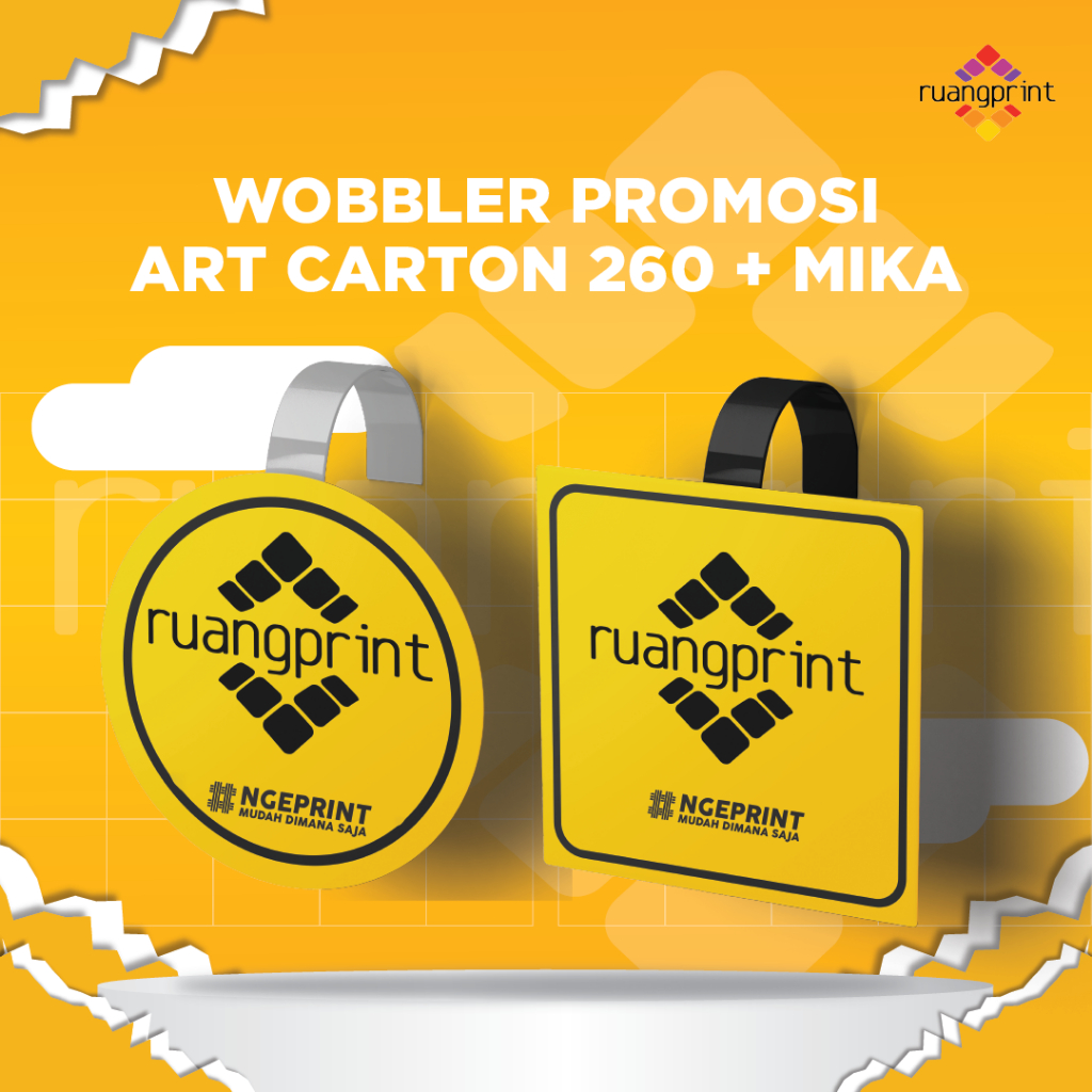

Wobbler Promosi / Cetak Wobbler / Wobler / Wobbler toko / gantungan promosi