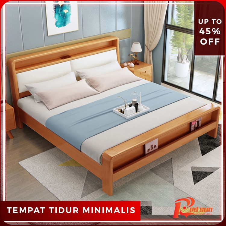 Red Sun Dipan / Divan Tempat Tidur Modern Klasik Kayu Mahoni Solid