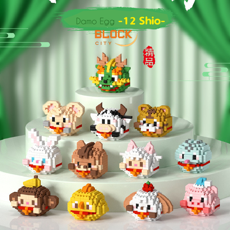 Block City Chinese Zodiak Damo Egg Series 12 Shio Blocks Balok Susun Bricks