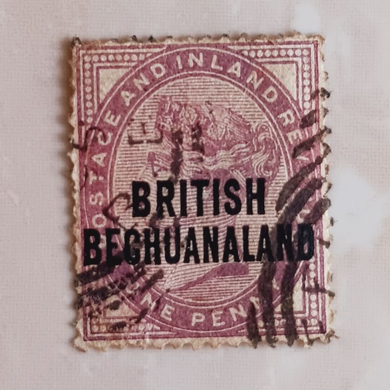 

(AE) Perangko Protektorat Bechuanaland 1891 British Bechuanaland Colony Issues - Queen Victoria - Great Britain stamps overprinted in black "BRITISH BECHUANAL 1d Used