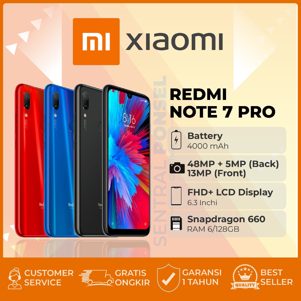 Xiaomi Redmi Note 7 Pro Ram 6/128GB Baru Bergaransi