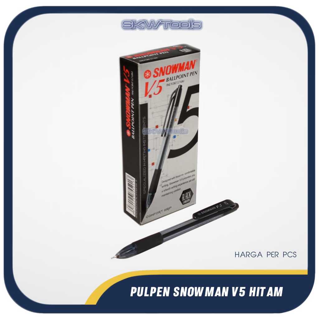 

PULPEN SNOWMAN V-5 BOLPEN MURAH HITAM BLACK V 5TIDAK MUDAH KERING ATK KANTOR ASLI BOLPOINT V5