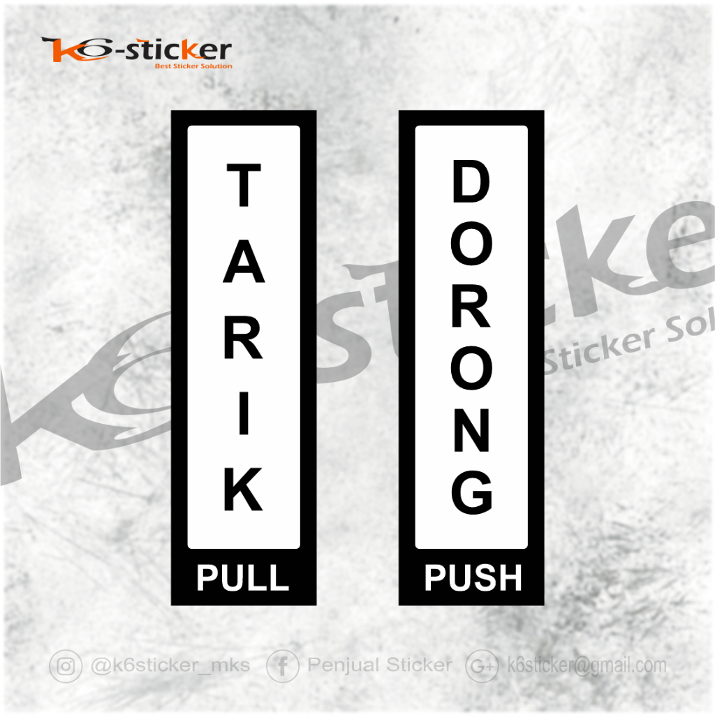 

Sticker Label Sign Marka Stiker Pintu Tarik Dorong Push Pull Hitam 17 x 5 cm