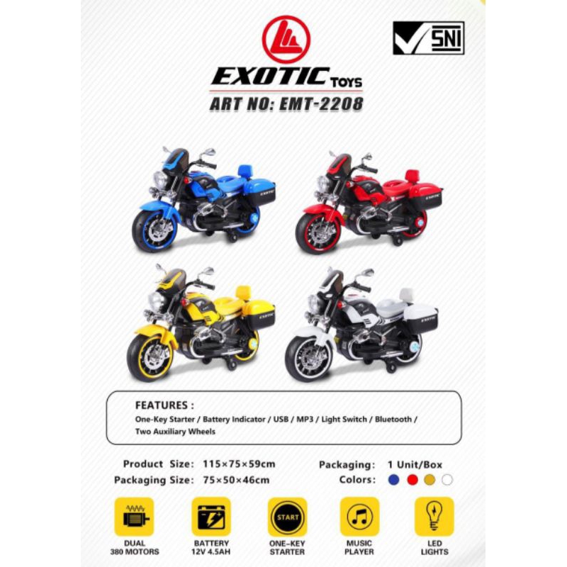 Motor Aki Exotic EMT 2208 HARLEY Mainan Anak motor