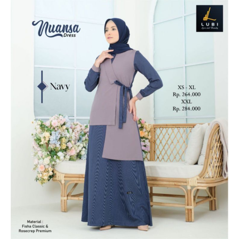 GAMIS NUANSA NAVY INVINITY BLACK GRANDIA HITAM LUBI ORI BAHAN TEBAL NYAMAN