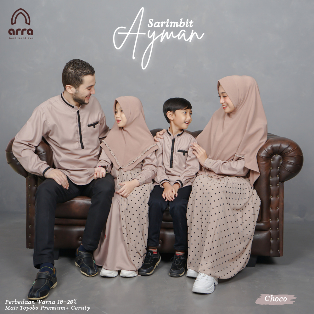Sarimbit Keluarga 2024 Lebaran Arra Ayman Choco Baju Couple Keluarga Lebaran 2024