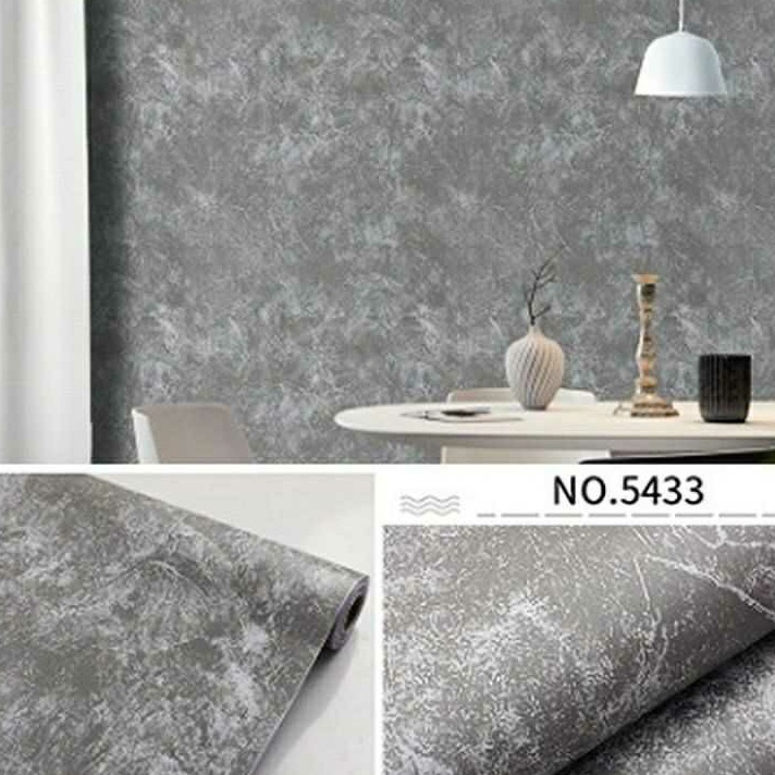 Diskon!! Wallpaper Dinding Motif Semen Abu 9m s/d 10m x 45cm.