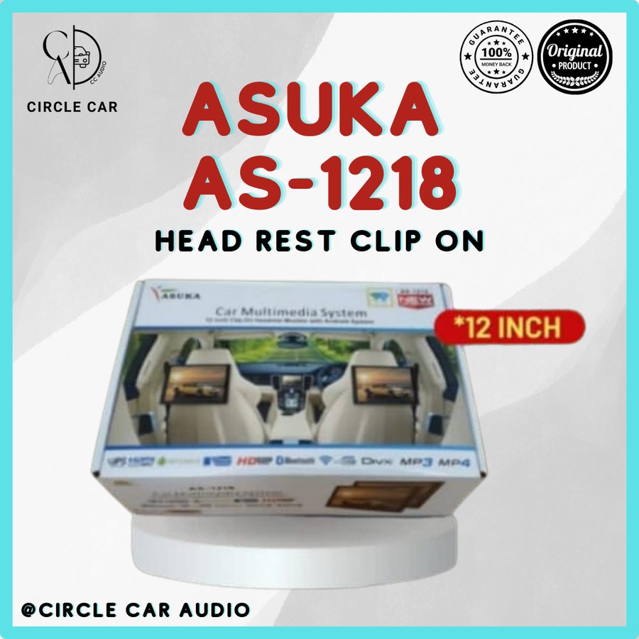 Headrest Clip On Android ASUKA AS-1218 12 inch