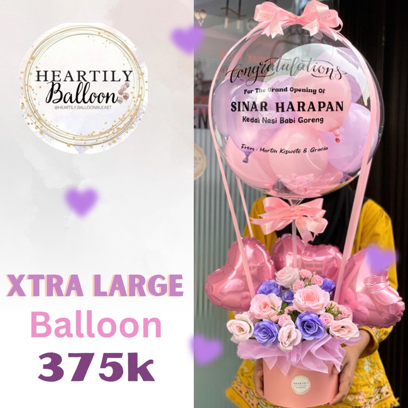 [INSTANT 1HARI JADI]Buket Balon XL Balloon Bucket eXtra Large for Grand Opening Valentine Wisuda Ula