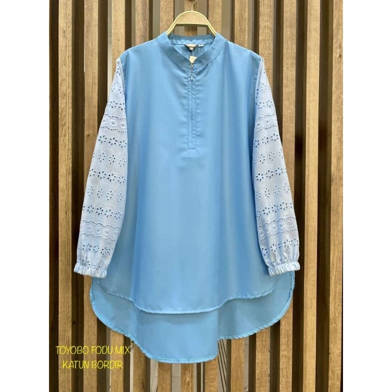 Tunik motif cantik original by kamari tunic cewe Bahan toyobo fodu mix katun bordir Ukuran m l xl ne