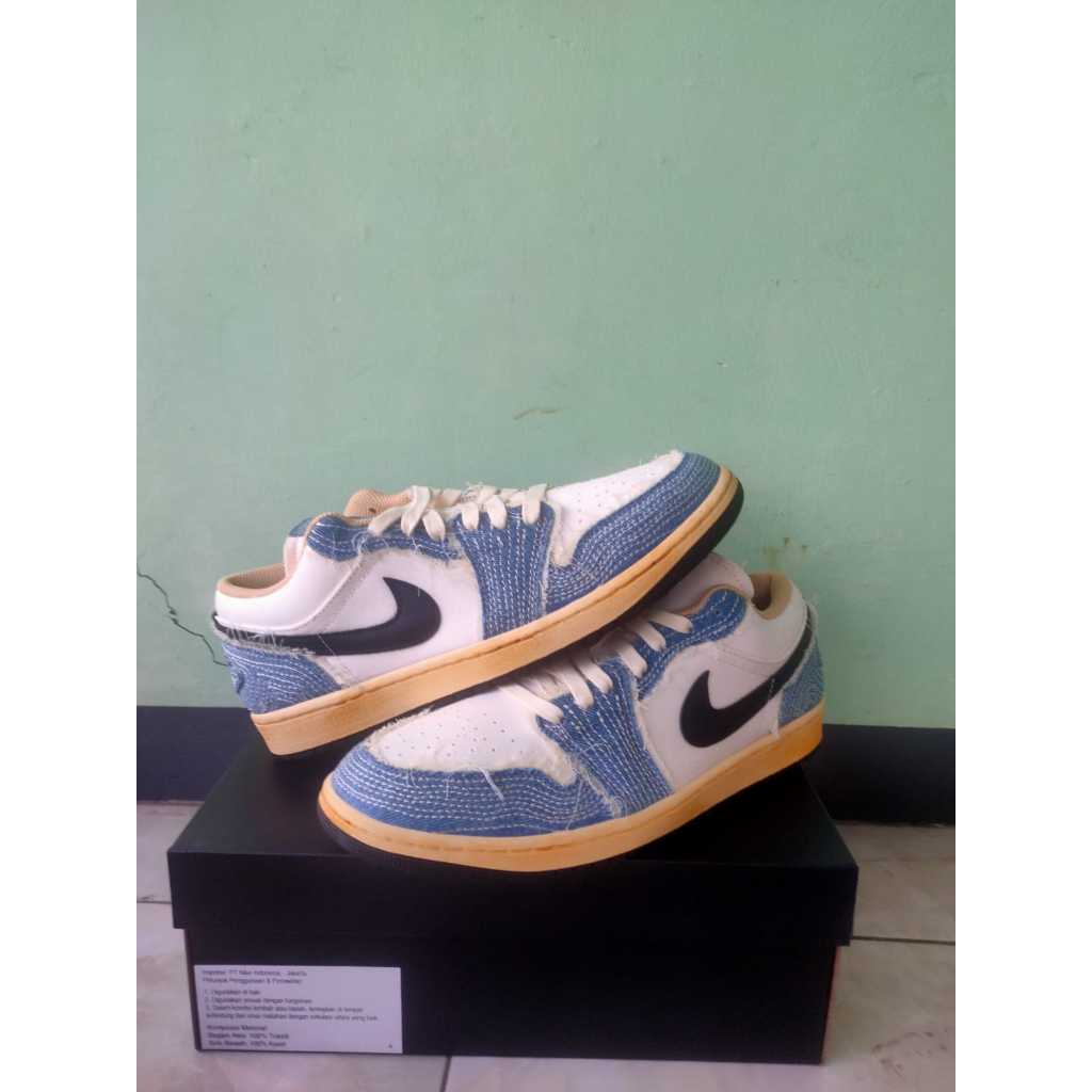 Nike Air Jordan 1 Low SE WRMK Sashiko Denim Authentic 100%