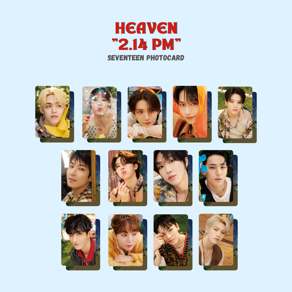 [13 pcs] Photocard Seventeen : Heaven "2.14 PM" - by Aera Kpop Merch | Photocard Unofficial Seventeen - Photocard SVT - Photocard Heaven
