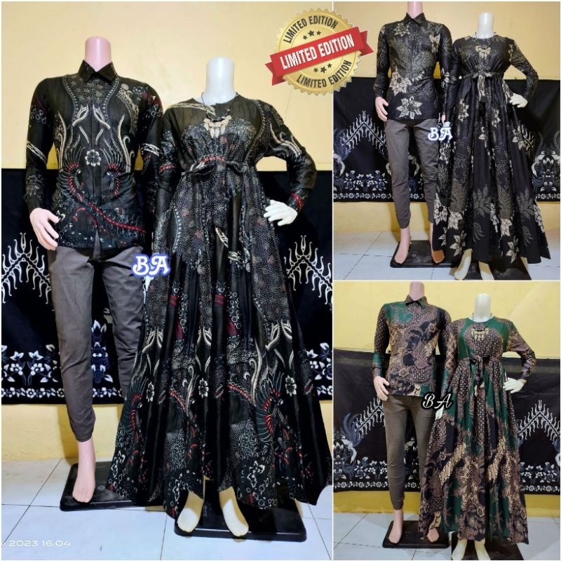 Gamis Batik Premium Couple Batik Modern Batik Couple Kondangan Set Gamis Kemeja Batik Premium