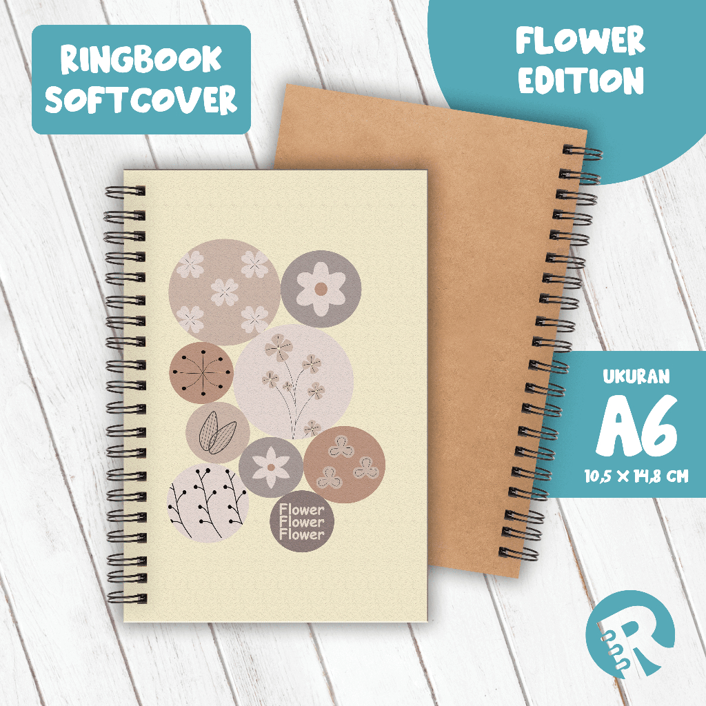 

Ringbook Softcover A6 Buku Catatan Garis/Polos Tema Flower Part 1