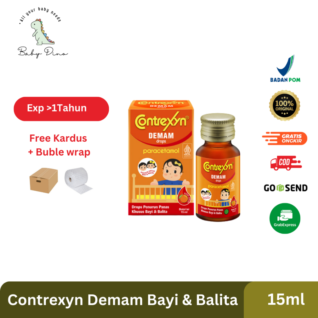 Contrexyn Demam Drops Paracetamol Bayi & Balita - Obat Paracetamol Bayi & Balita