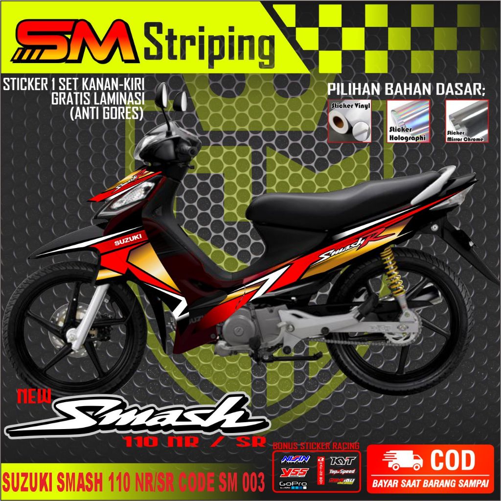 Striping Smash New SR - Sticker Striping Variasi Motor Smash New SR 110 003