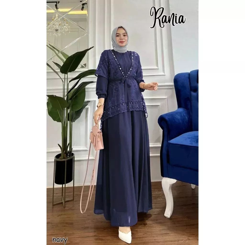 Dress Wanita Set Inner Dan Outer Brukat Gamis Premium Gamis Pesta Mewah Elegan Gamis Ceruty Babydoll Aplikasi Mutiara Azura Dress Gamis Terbaru 2023 Lebaran Wanita Baju Wanita Kondagan Kekinian