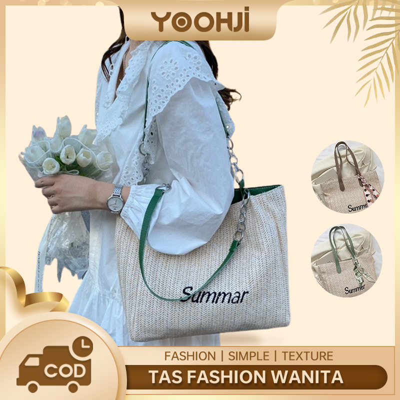 Yoohui BB034 Tas Bahu/Tas Wanita - TAS KOREA - Tas Wanita - Shoulder Bag Tas anyaman bunga renda seg