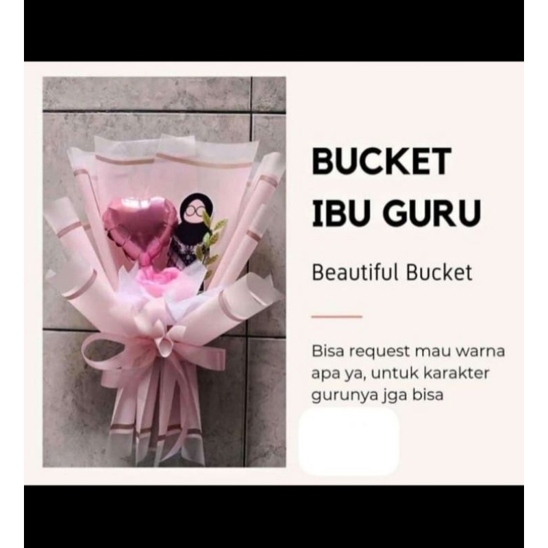 Buket balon foil +toper .buket cocok buat hari guru atau Hari Ibu
