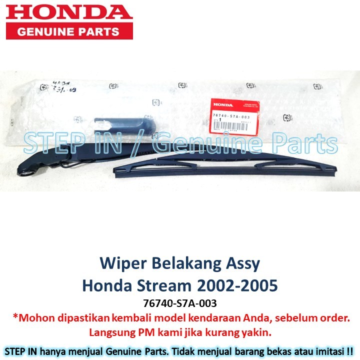 Wiper Pintu Kap Bagasi Belakang SET Honda Stream 2002 2003 2004 2005 ARM BLADE ORIGINAL Genuine