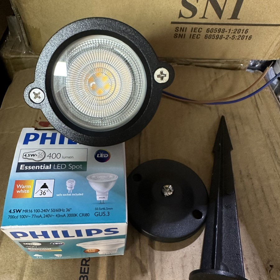 Lampu taman sorot 4.5w philips tancap / tempel