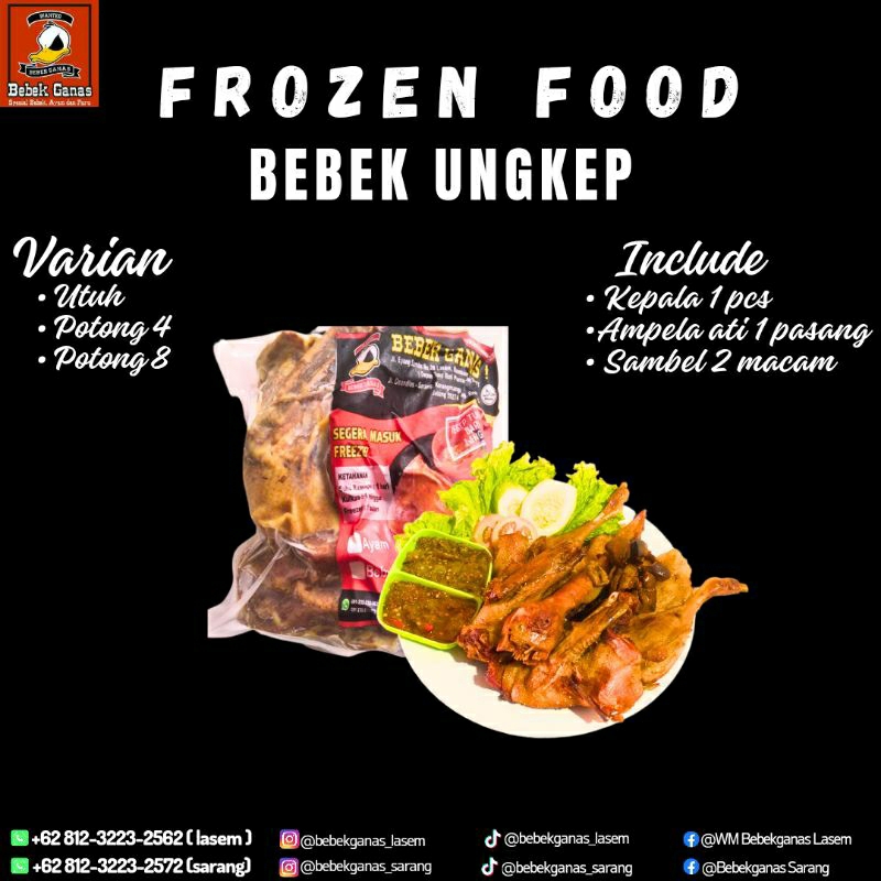 

Bebek Ungkep 1ekor Vacum & Frozen Pack
