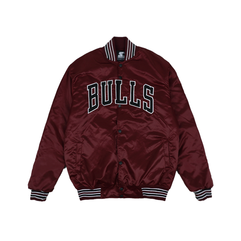 VARSITY BULLS AMANDA MAROON JACKET NBA TEAM PREMIUM ORIGINAL 1:1 NBA MLB HEAVY WEIGHT