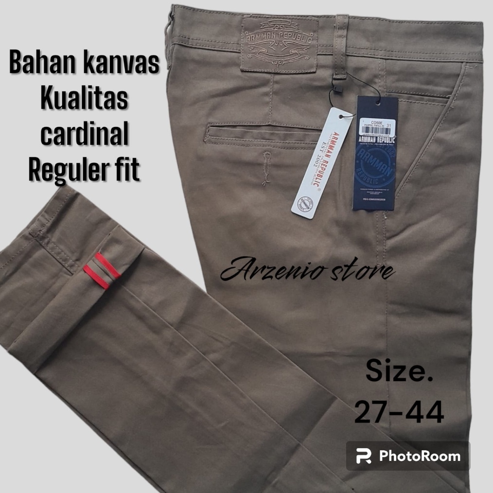Original Celana Panjang Pria Chinos bahan kanvas cardinal Premium Original 100% armman republic big size jumbo 27 Sampai 44 kode AR58 ?