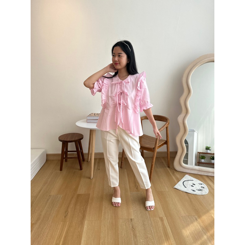 JASMINE RUFFLES TOP/A0075/RUFFLE TOP KOREA