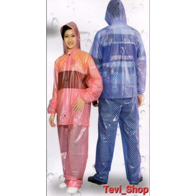 Jas Hujan Jaket Celana Penguin'S Foxy Polkadot