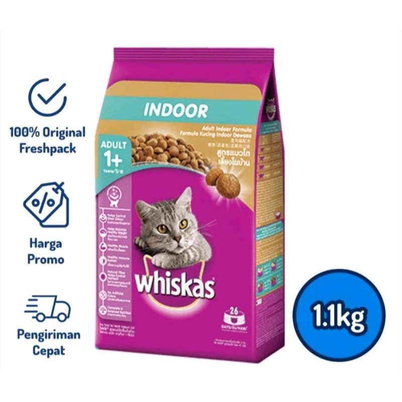 Whiskas Adult Indoor 1,1kg Makanan kucing Whiskas Indoor