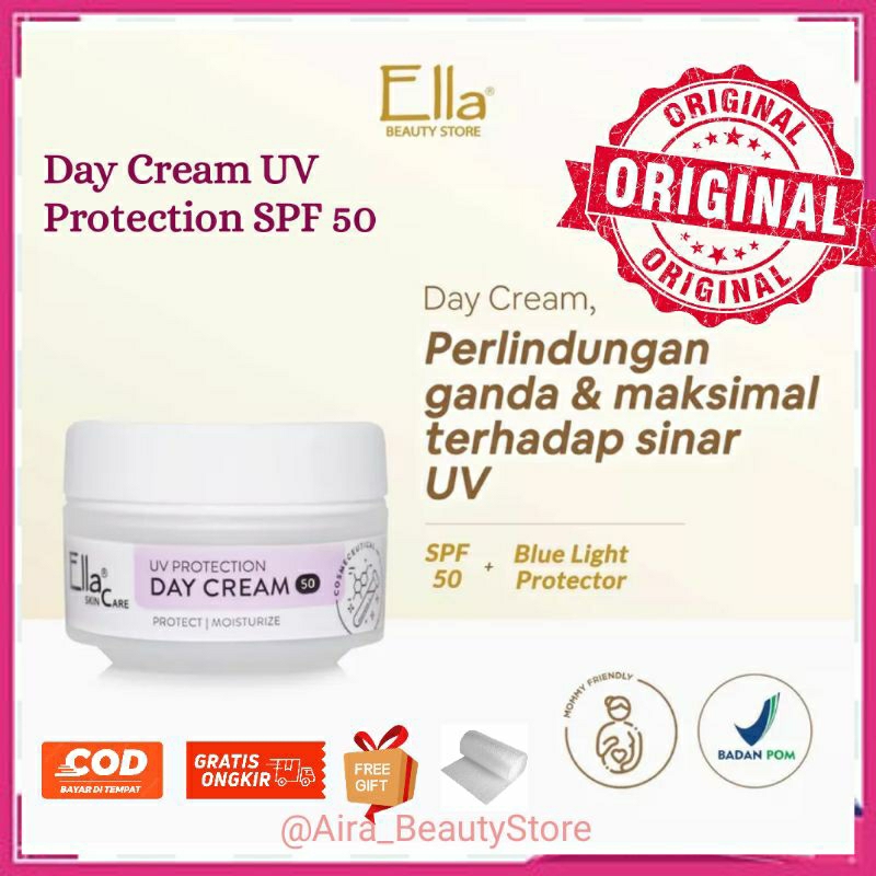 Day Cream Protection SPF 50 Ella skincare krim pagi ella skincare