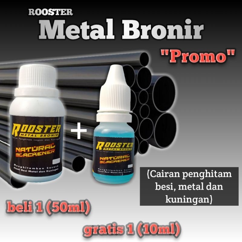 PROMO  10ML , 50ML , 100ML , 250ML  METAL BRONIR ROOSTER HITAM Metal Bronir